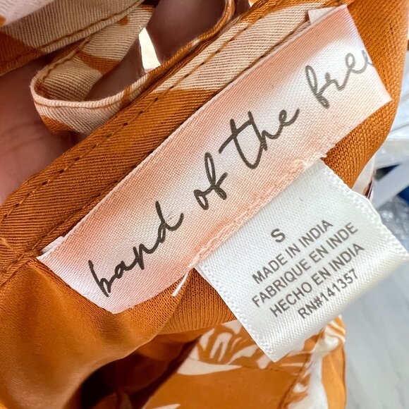 Band Of The Free Floral Tiered Ruffle Mini Dress Yellow Cream Size Small NWOT - Picture 9 of 12